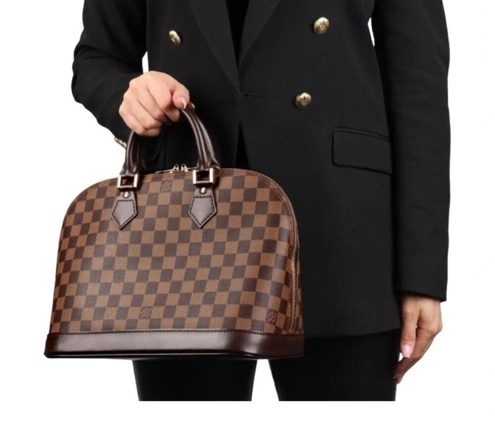 Authentic Louis Vuitton ALMA pm in Damier Ebene Handbag Purse - date code FL0016